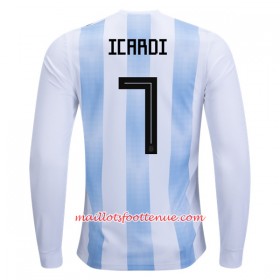 Maillot/Tenue Argentine Icardi 7 Domicile Coupe du monde 2018 Manche Longue